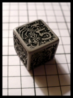 Dice : Dice - 6D - Q Workshop Dragon Bone Grey and Black - Q Prize Jan 2010